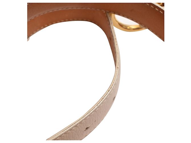 Ceinture Loro Piana en cuir crème Blanc Écru - vue 16
