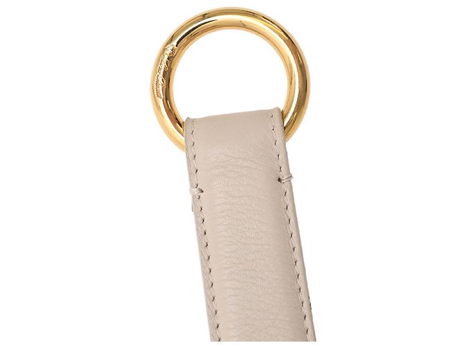 Ceinture Loro Piana en cuir crème Blanc Écru - vue 6