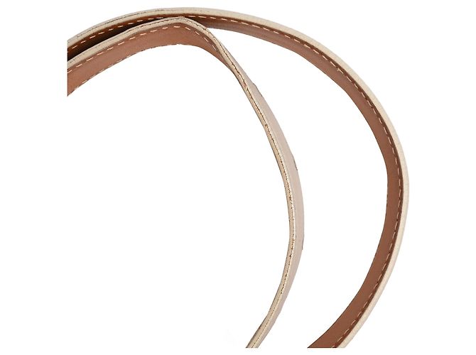 Ceinture Loro Piana en cuir crème Blanc Écru - vue 8