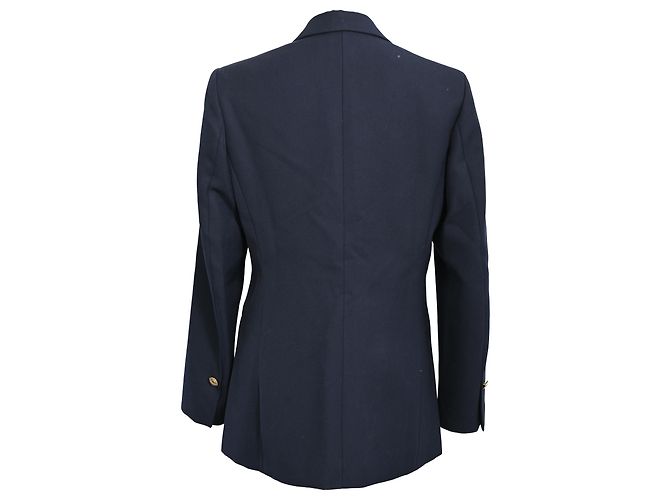 Sandro Double-Breasted Blazer in Navy Blue Polyester - view 3