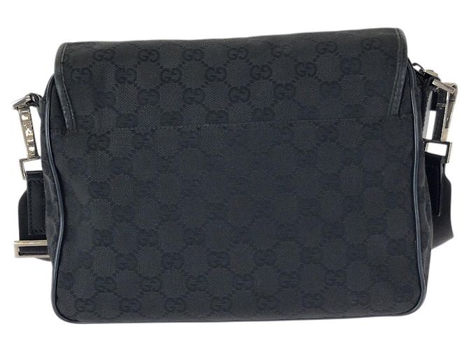 Borsa a tracolla in tela GG e pelle Gucci Nero - vista 2