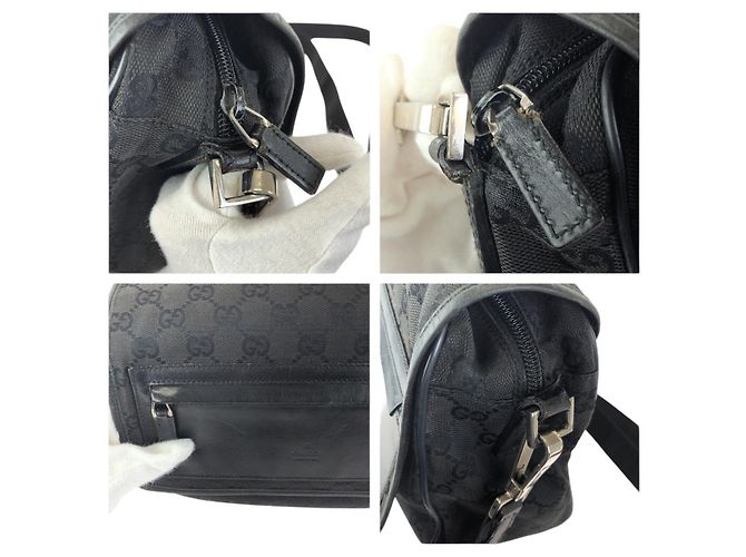 Borsa a tracolla in tela GG e pelle Gucci Nero - vista 5
