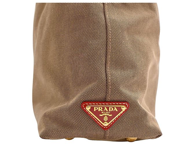 Prada 2-Wege Tote Bag aus braunem Canvas - Ansicht 14
