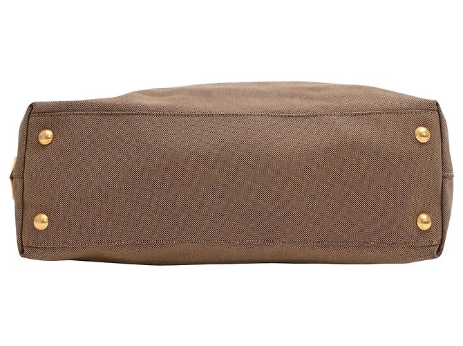 Prada 2-Wege Tote Bag aus braunem Canvas - Ansicht 4
