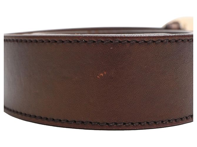 Cinturón de cuero marrón con logo Double G de Gucci Castaño Roja - vista 4