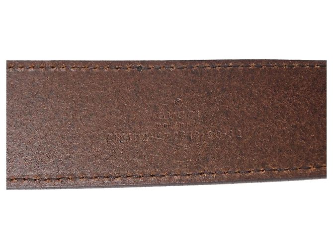 Cinturón de cuero marrón con logo Double G de Gucci Castaño Roja - vista 5