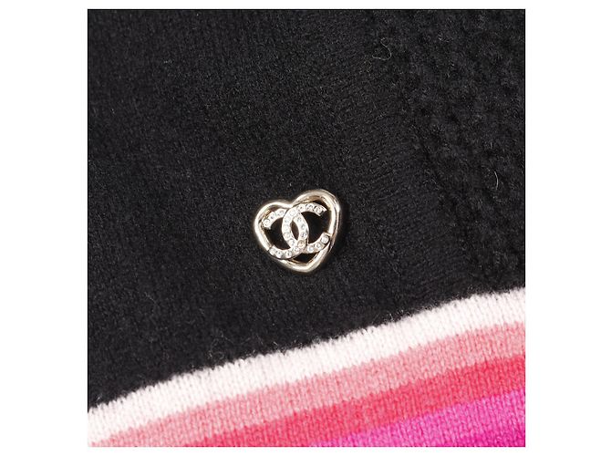 Timeless Bermuda de lã e caxemira Coco Mark da Chanel Preto Roxo - vista 5