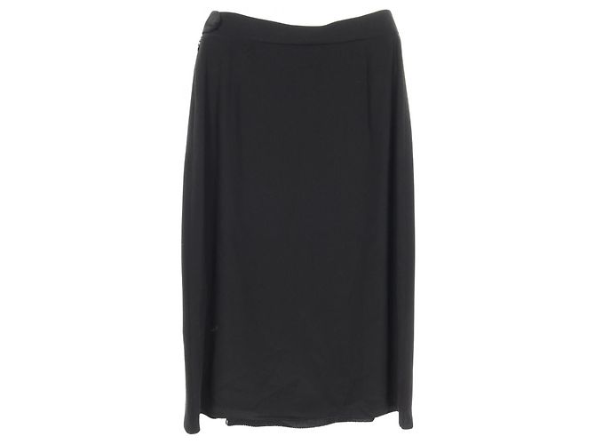 Falda Flare de Seda Hermès Negro - vista 2