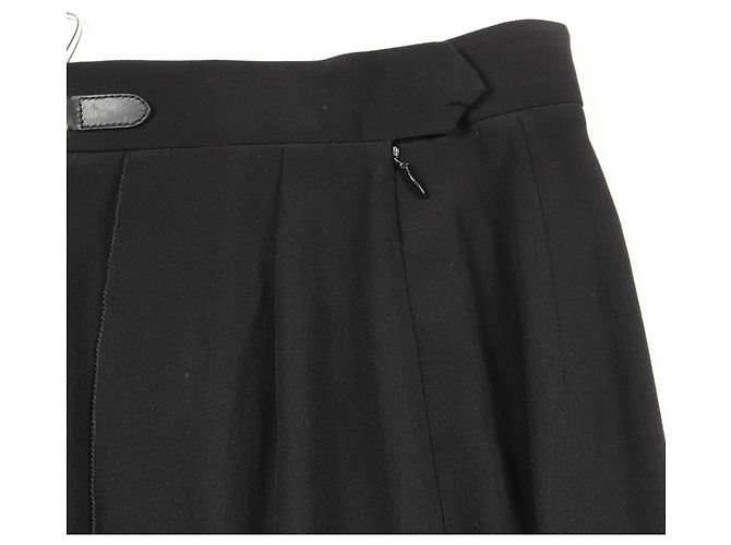 Falda Flare de Seda Hermès Negro - vista 5