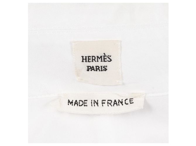 Camisa de algodón de manga larga Hermès Blanco - vista 3