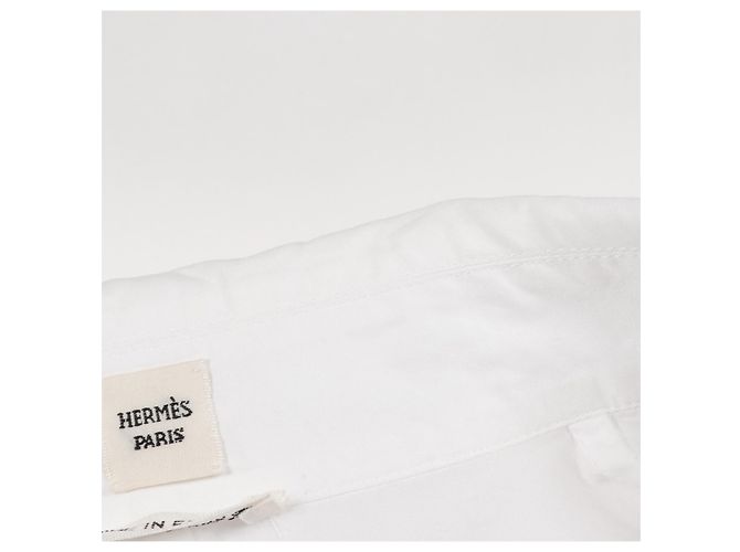 Camisa de algodón de manga larga Hermès Blanco - vista 5