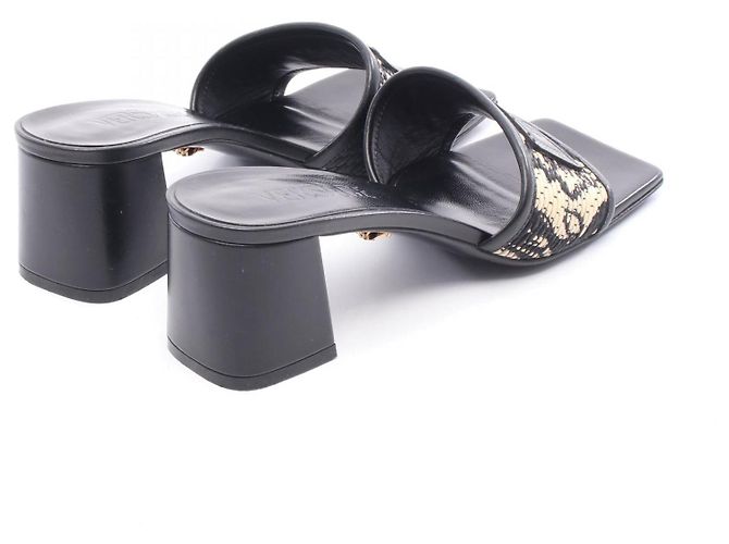 Versace Leder-Mules Schwarz Beige - Ansicht 2