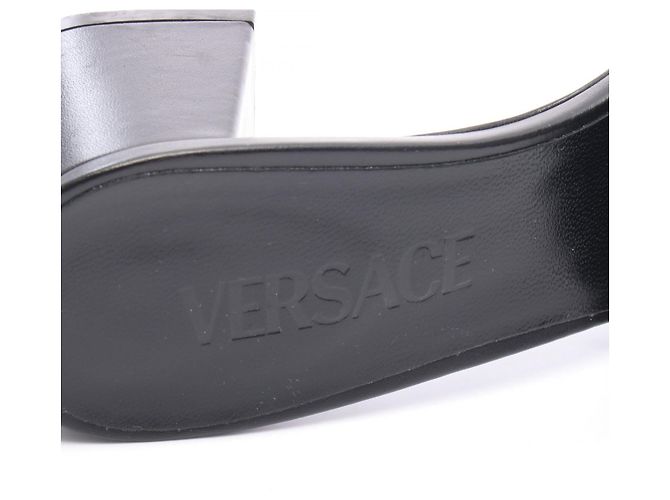 Versace Leder-Mules Schwarz Beige - Ansicht 5