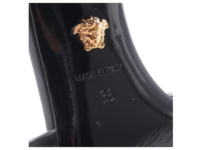 Versace Leder-Mules Schwarz Beige - Ansicht 6