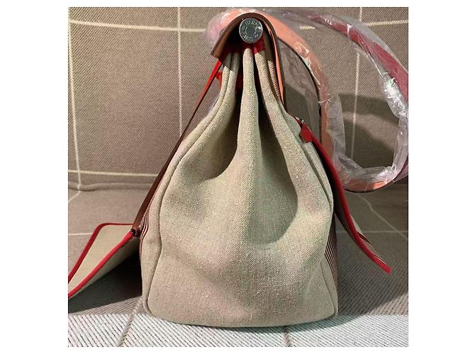 Borsa Hermès Lovebag 50 Edizione Limitata Righe Rosse Rosso - vista 3