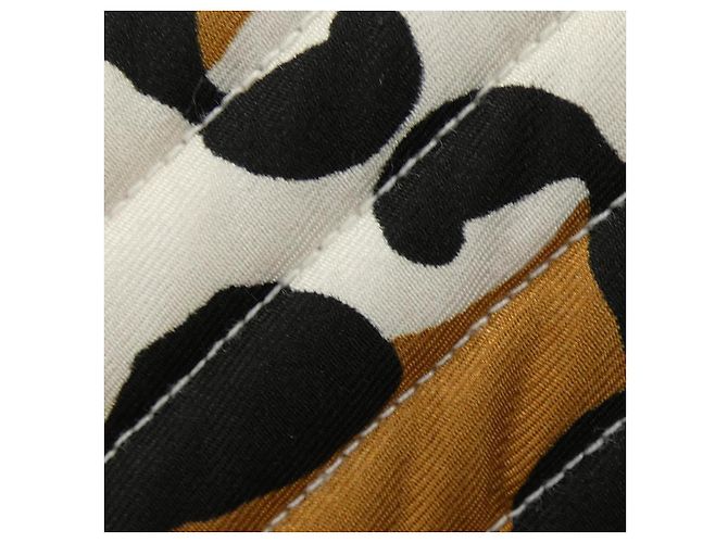 Vestido de seda Fendi FDA941 AD9W Castaño Negro Blanco Estampado de leopardo - vista 9
