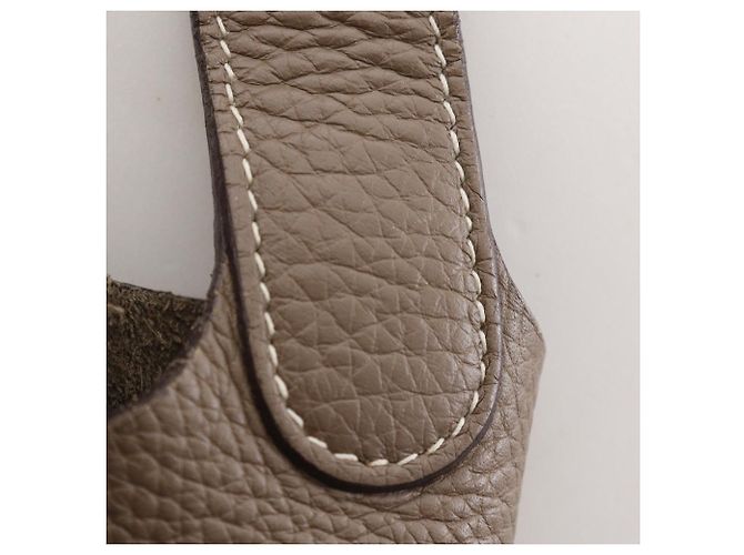 Bolsa Hermès Picotin MM em Taurillon Clémence Marrom - vista 13