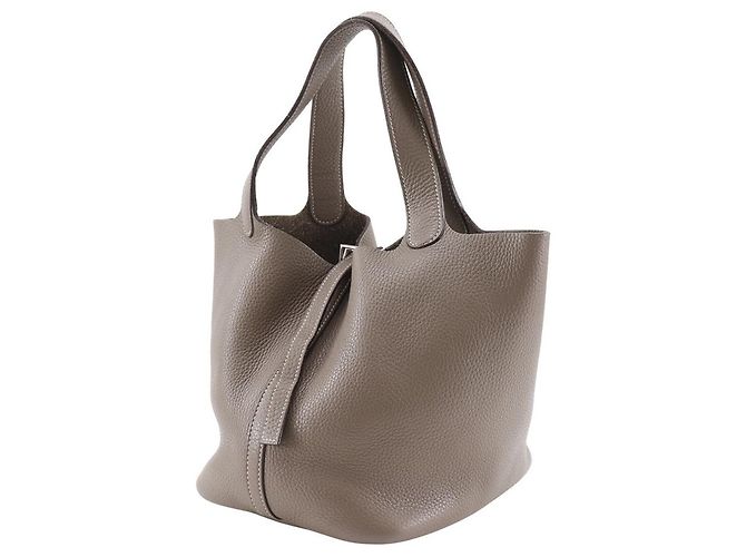 Bolsa Hermès Picotin MM em Taurillon Clémence Marrom - vista 2