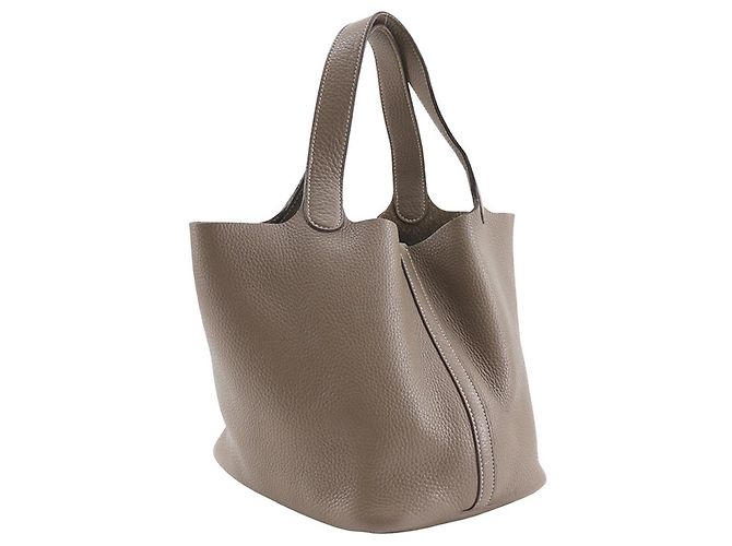 Bolsa Hermès Picotin MM em Taurillon Clémence Marrom - vista 3