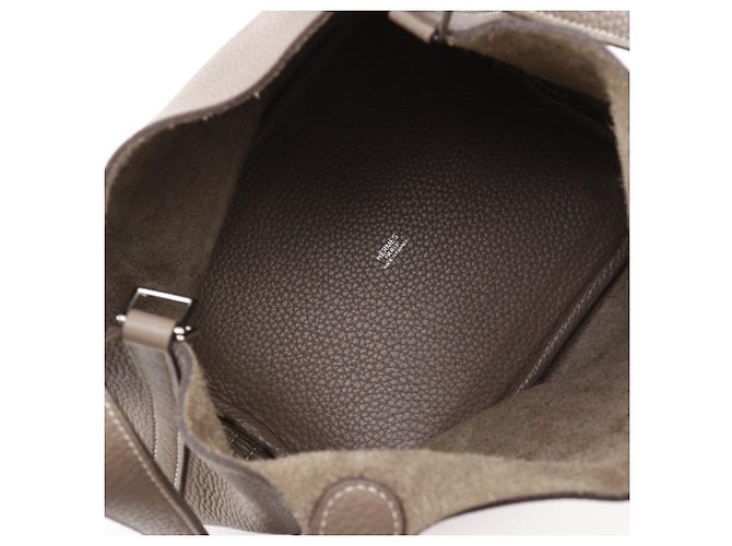 Bolsa Hermès Picotin MM em Taurillon Clémence Marrom - vista 6