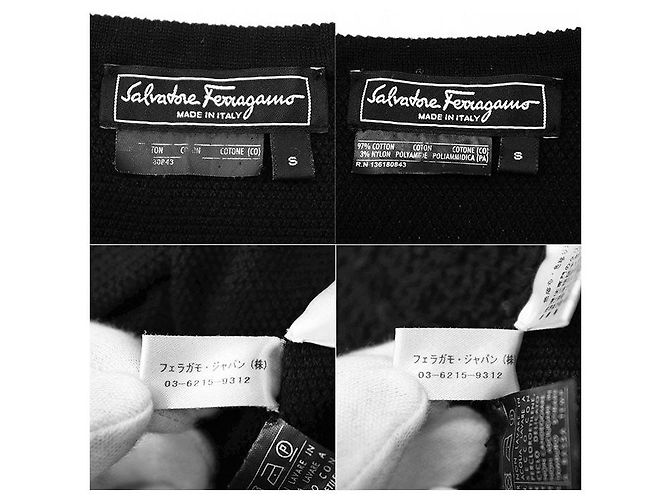 Top de punto 2 en 1 en mezcla de algodón Salvatore Ferragamo Negro - vista 10