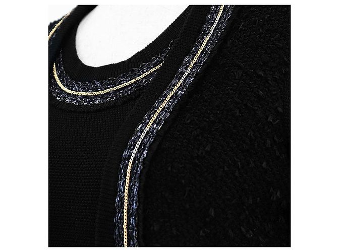 Top de punto 2 en 1 en mezcla de algodón Salvatore Ferragamo Negro - vista 11