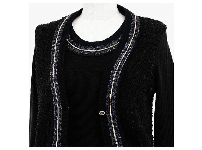 Top de punto 2 en 1 en mezcla de algodón Salvatore Ferragamo Negro - vista 2