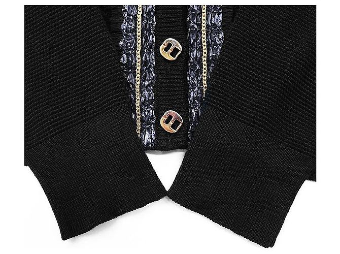 Top de punto 2 en 1 en mezcla de algodón Salvatore Ferragamo Negro - vista 4