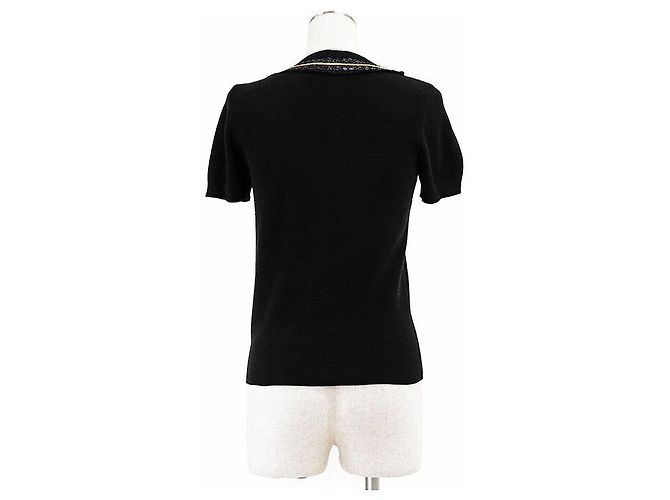 Top de punto 2 en 1 en mezcla de algodón Salvatore Ferragamo Negro - vista 9