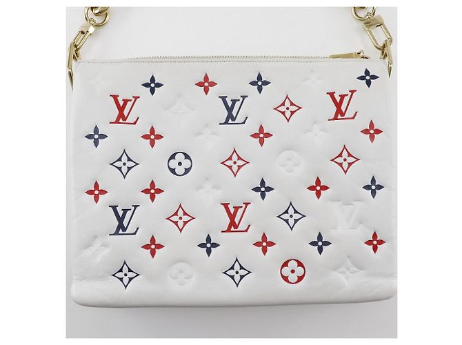 2-in-1 Coussin PM Monogram Lammleder Tasche Louis Vuitton Weiß Rot Marineblau - Ansicht 8