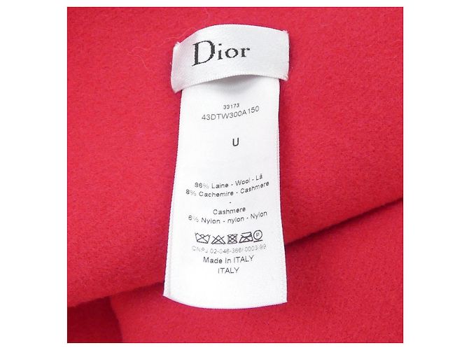 Sciarpa in misto cashmere Christian Dior Rosso - vista 3