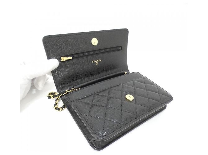 Chanel Timeless Classic Caviar Skin Wallet on Chain Black - view 6