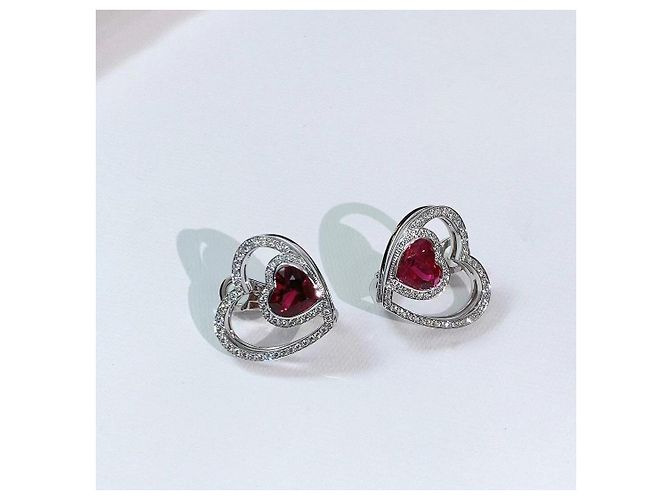 Orecchini Fred in tourmalina a cuore e diamante Argento - vista 6
