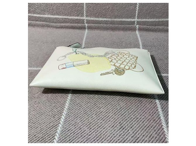 Clutch Hermès Video Ton Sac Nubuck Bianco - vista 2