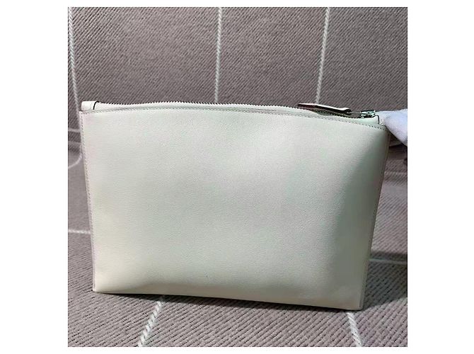 Clutch Hermès Video Ton Sac Nubuck Bianco - vista 4