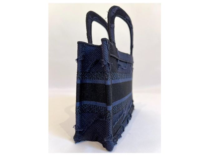 Borsa Dior "Mini Book Tote" in tela camouflage blu navy - vista 4
