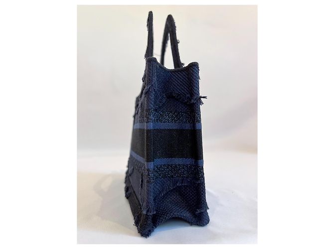 Borsa Dior "Mini Book Tote" in tela camouflage blu navy - vista 9