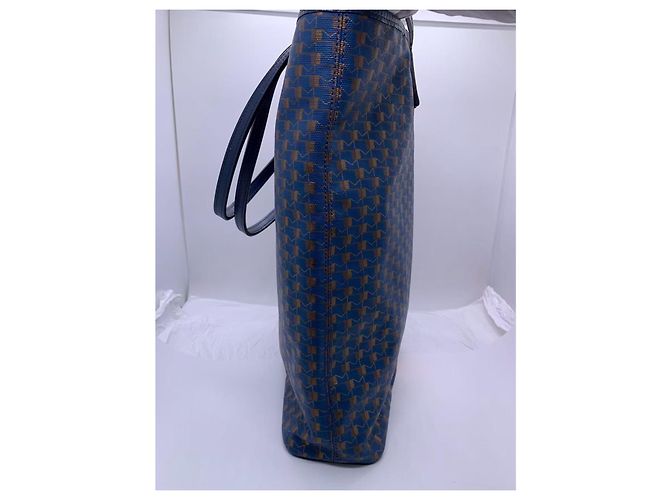 Borsa Tote Verticale Moynat Blu in Tela - vista 4