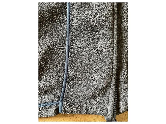 Giacca con cappuccio zip Helmut Lang in pile grigio scuro Vintage Taglia 54 - vista 9