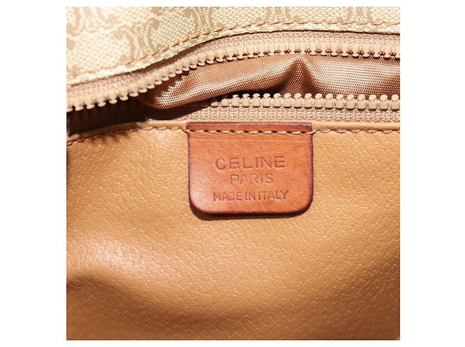 Céline Celine Vintage Macadam Canvas and Leather Beige - vista 6