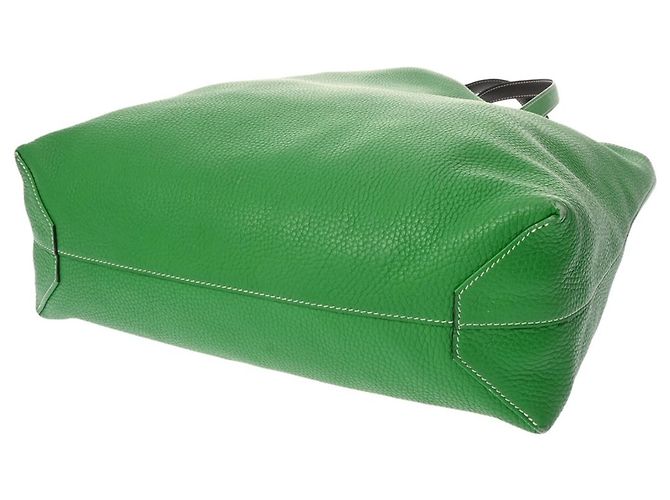 Hermès HERMES Tote Double Sens 45 em Verde Oliva Bambu - vista 7