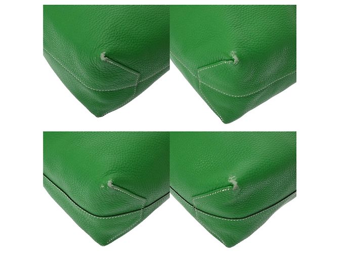 Hermès HERMES Tote Double Sens 45 em Verde Oliva Bambu - vista 8