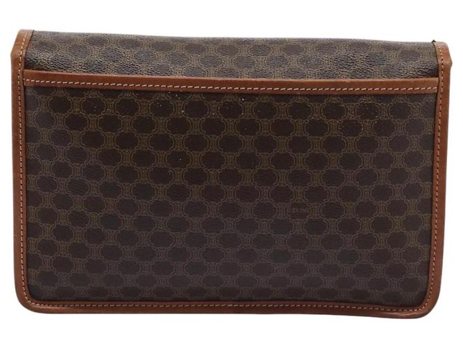 Céline Celine Vintage Macadam Circle Logo Canvas and Leather Brown - view 2