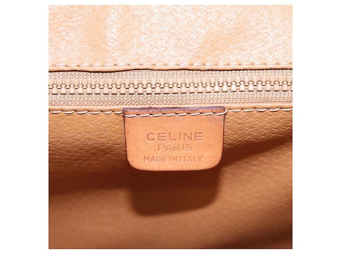 Céline Celine Vintage Macadam Circle Logo Canvas and Leather Brown - view 6