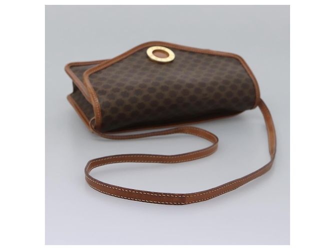Céline Celine Vintage Macadam Circle Logo Canvas and Leather Brown - view 7