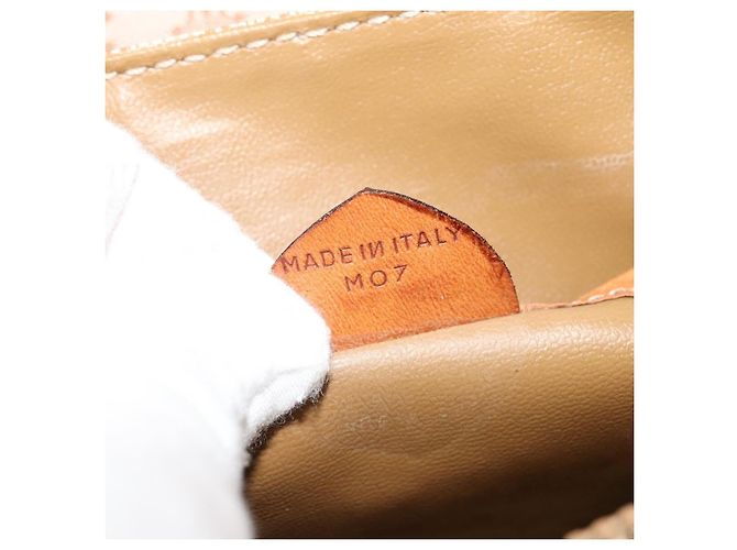 Céline Celine Vintage Macadam Canvas and Leather Beige - vista 7