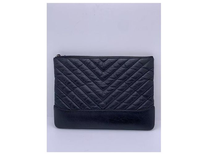 Clutch Chanel in pelle nera Nero - vista 2