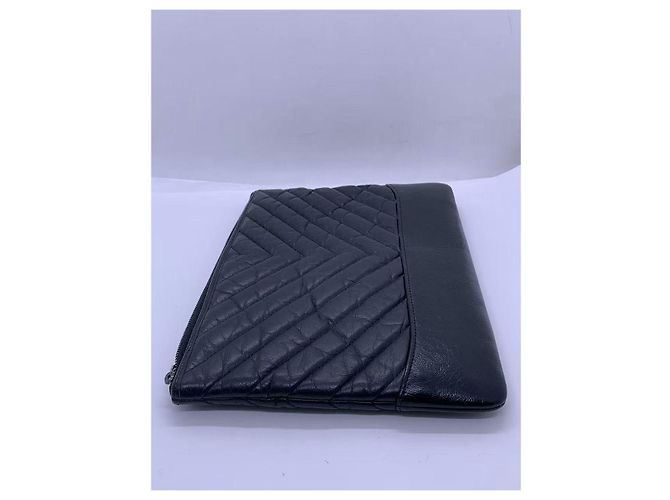 Clutch Chanel in pelle nera Nero - vista 3
