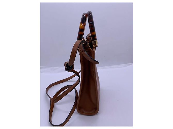 Borsa Fendi Sunshine Mini Music Folder Marrone Pelle - vista 2