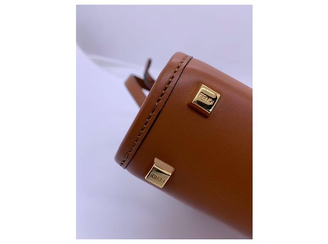 Borsa Fendi Sunshine Mini Music Folder Marrone Pelle - vista 5